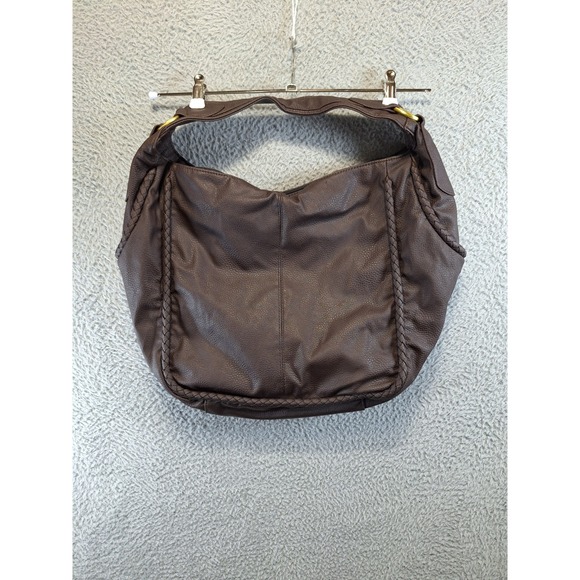 mark. Handbags - Avon Mark Handbag Brown‎ Faux Leather Braided Trim Slouchy Shoulder Bag Casual